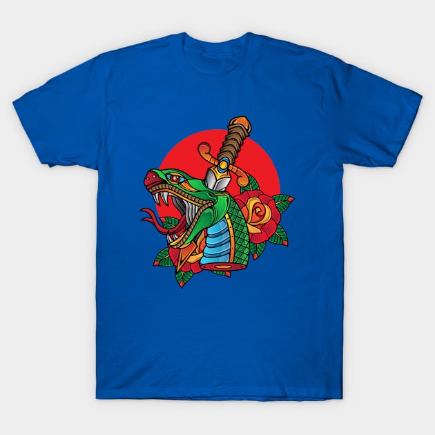 Snake Head Sword T-Shirt by Mako Design 